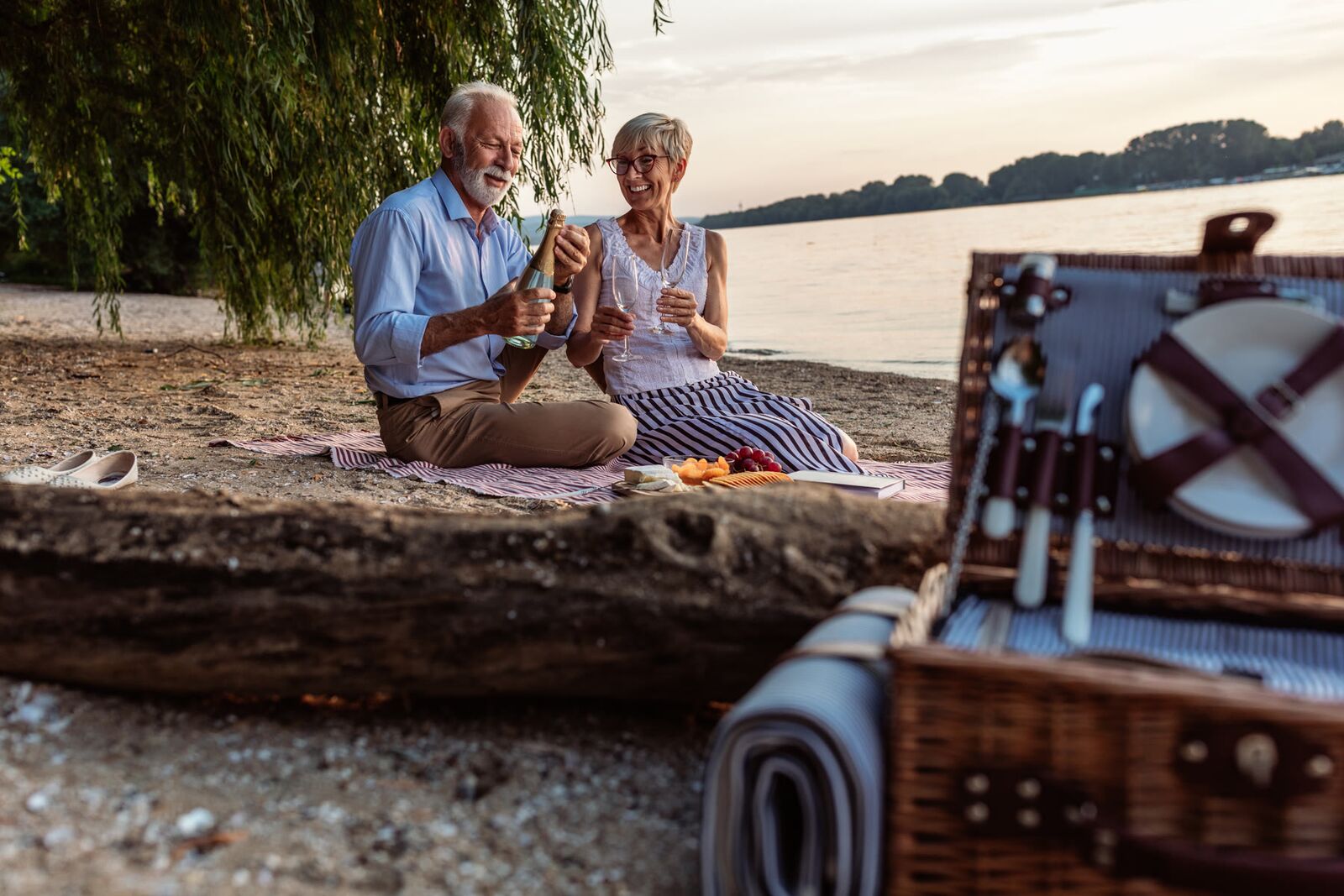 A picnic at the water's edge