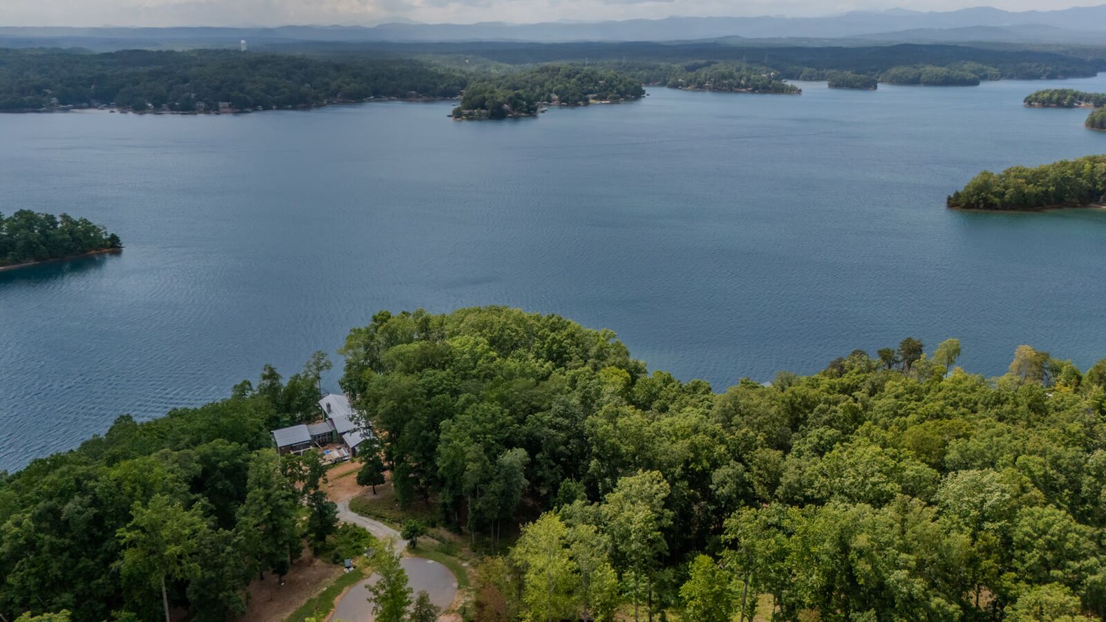 The lake beyond the point