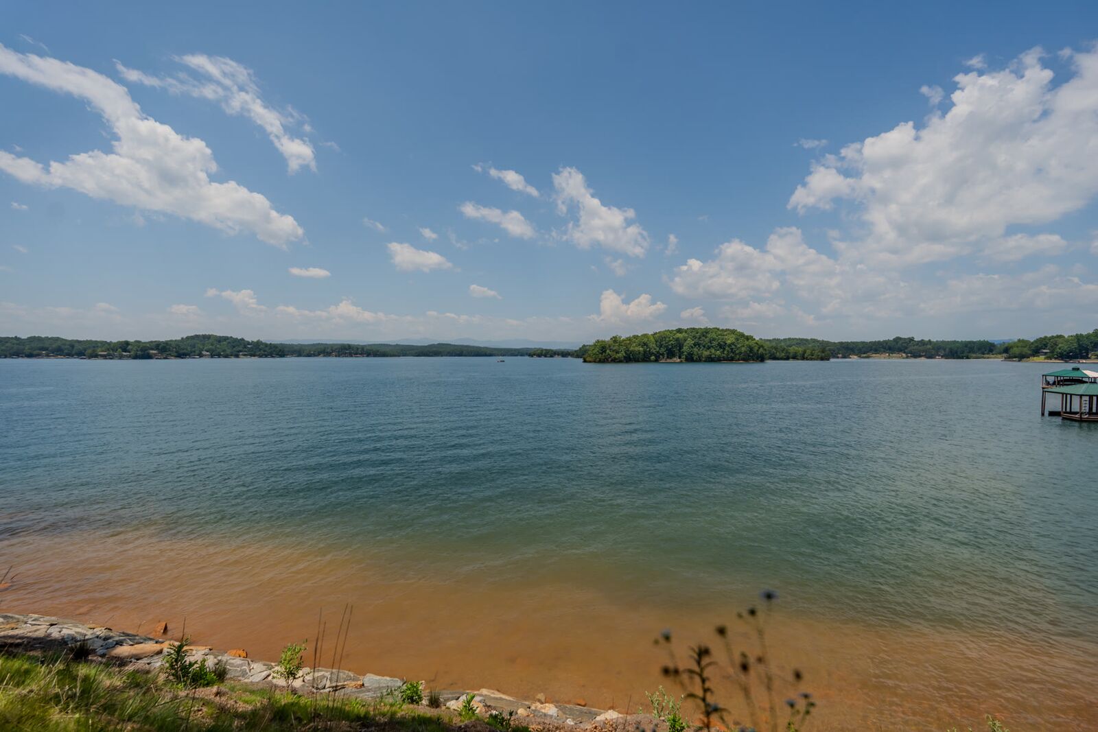 The water from the shore